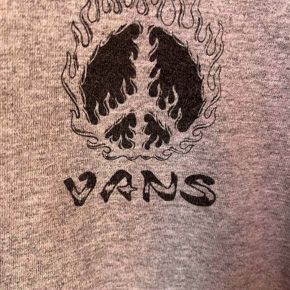 Vans Off The Wall Peace Sign Fire Long Sleeve T-Shirt - Picture 3 of 4
